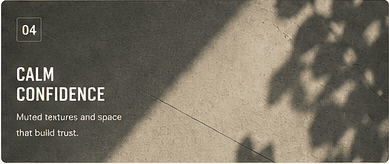 A calm textured surface representing quiet confidence in the coaching process.